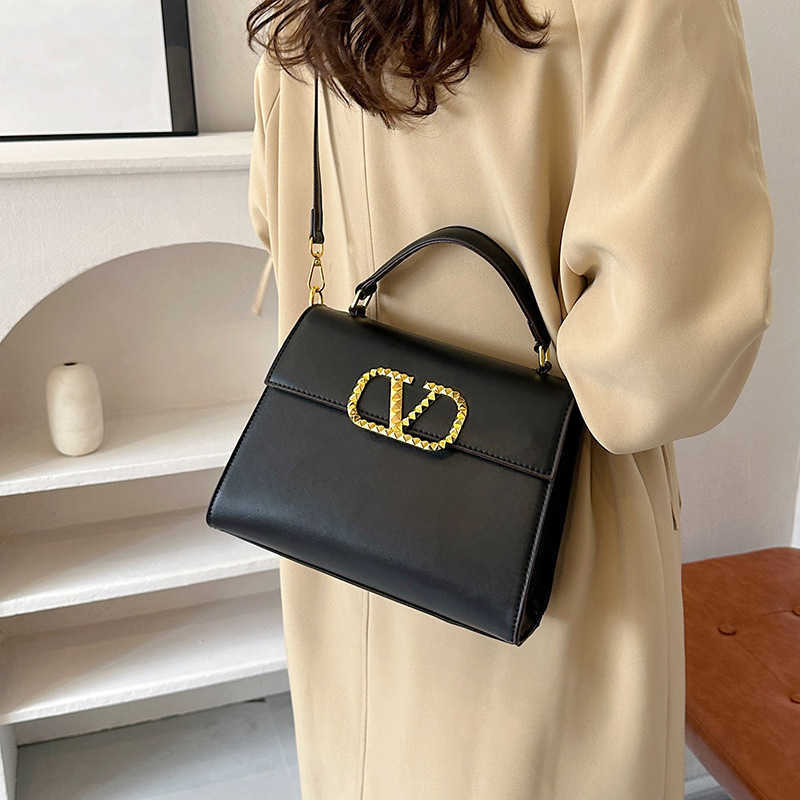 Genuine Leather Valentins Handbag Bags niche design handbag for women's 2023 new fashionable and stylish commuting single shoulder crossbody small square X0FWN