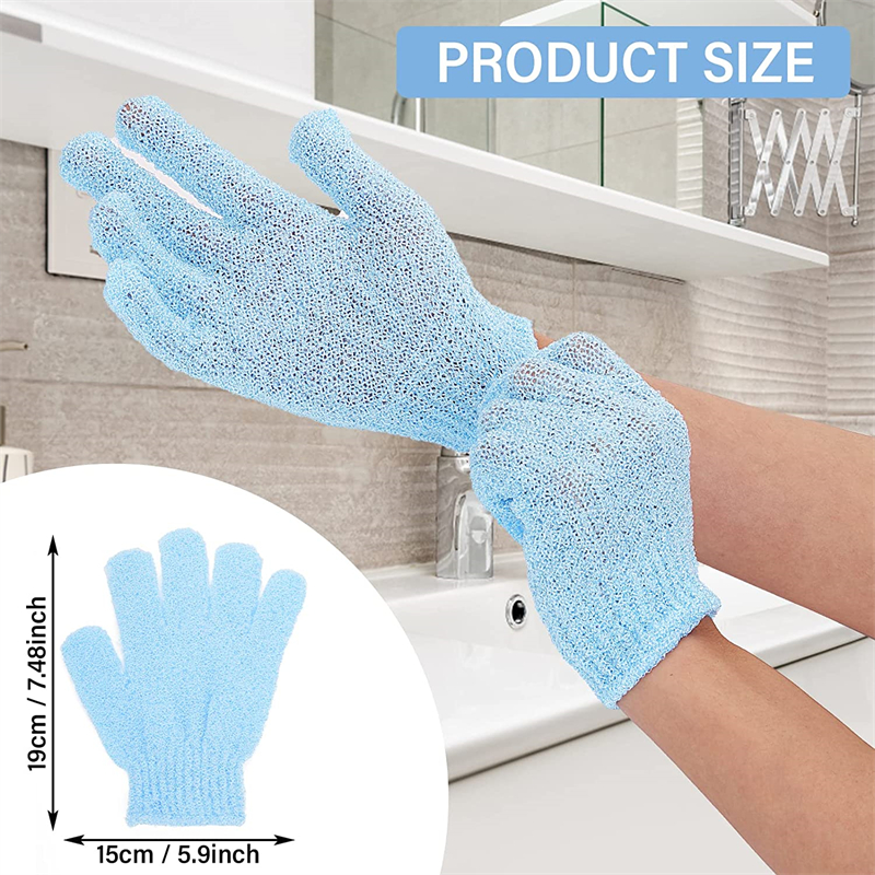 Gants de bain exfoliants pour douche, spa, massage et gommages corporels, dissolvant de cellules mortes et adaptés aux hommes, femmes et enfants