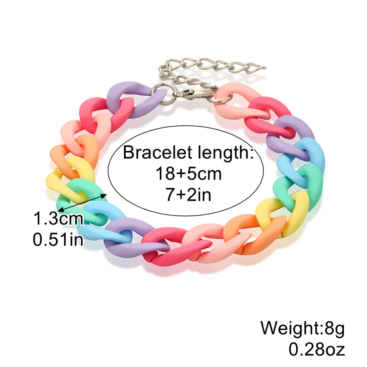Cute Rainbow Bracelet Bohemian Multi-layer Candy Macaron Color Colorful Acrylic Beaded Chain Bracelets For Women Girls Jewelry Gifts
