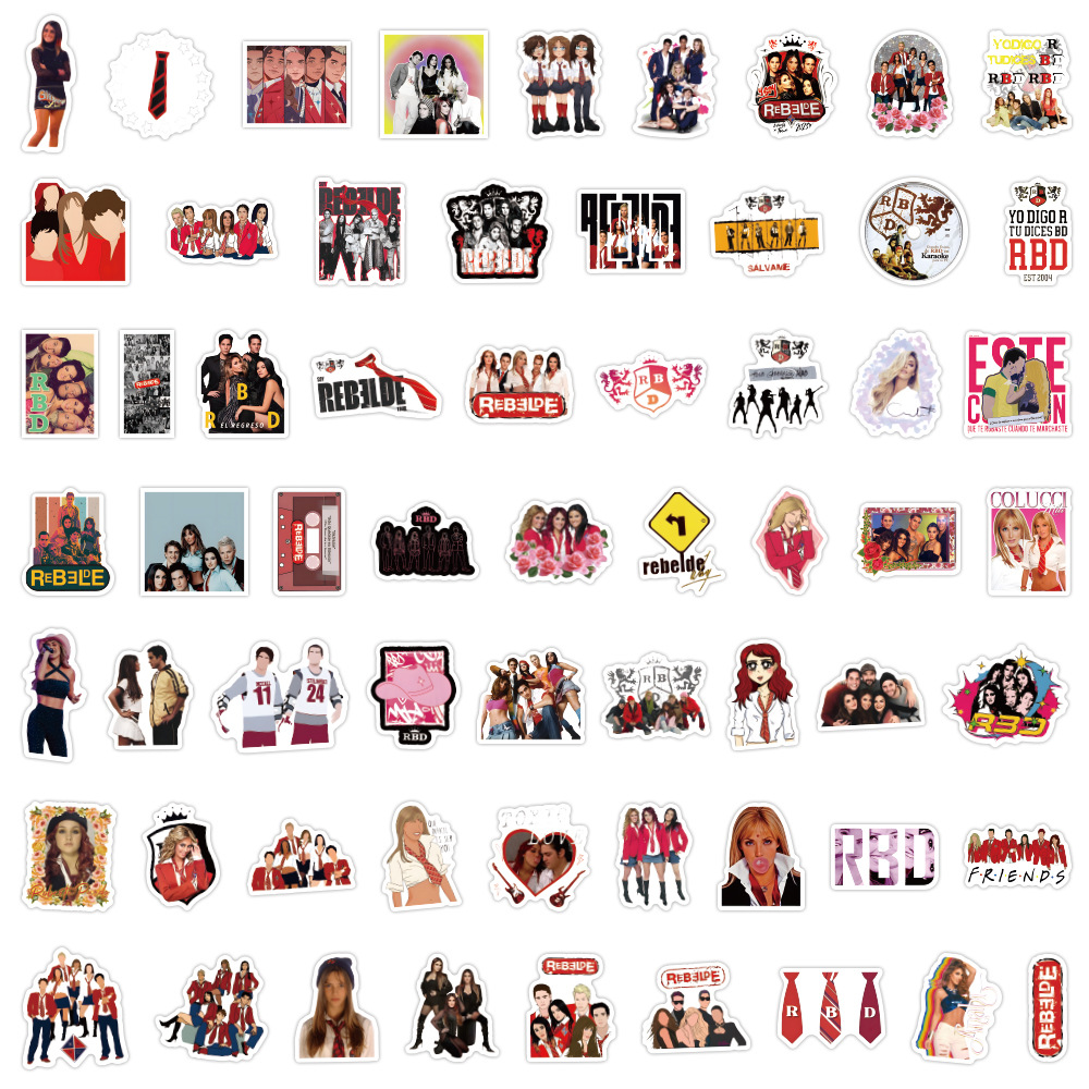 60 stks RBD band stickers RBD Rebelde Graffiti Sticker voor Laptop Motorfiets Luagage Decal Gitaar Stickers groothandelaren