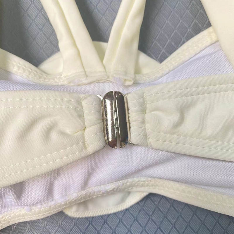 Arxipa Bikinis Seksi Üç Parçalı Mayo Katı Dantel Yukarı Banyo Takım Düzenli Yukarı Yukarı Halter Plaj Giyim Thang Yüksek Bel 3d Çiçek Elbise