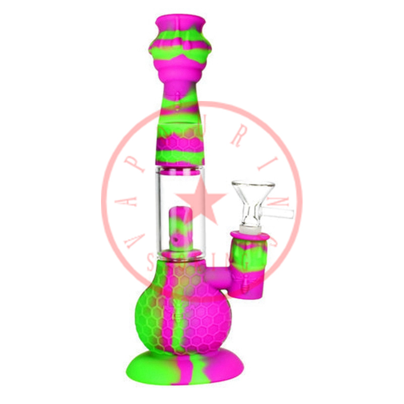 Coloré Guêpe Nid Silicone Fumer Bong Tuyaux Kit Portable Innovant Narguilé Voyage Bubbler Tabac Filtre Entonnoir Cuillère Bol Huile Rigs Waterpipe Titulaire DHL