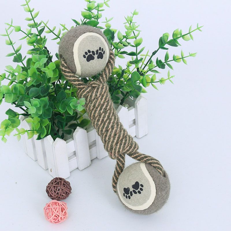 Pets Chew Toy Cotton Rope Tennis Dumbbell Rubbertoy Ball Medium Large Dog Interactive Training Molar Teeth Cleaning Pet Supplies