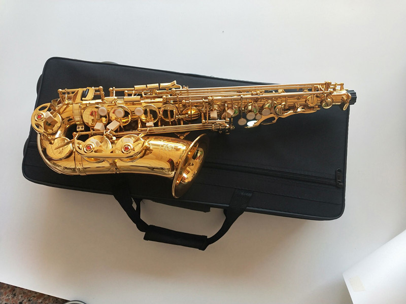 Nowy saksofon altowy Yas-62 Gold Key Super Musical Instrument Wysokiej jakości elektroforetyczny złoty start