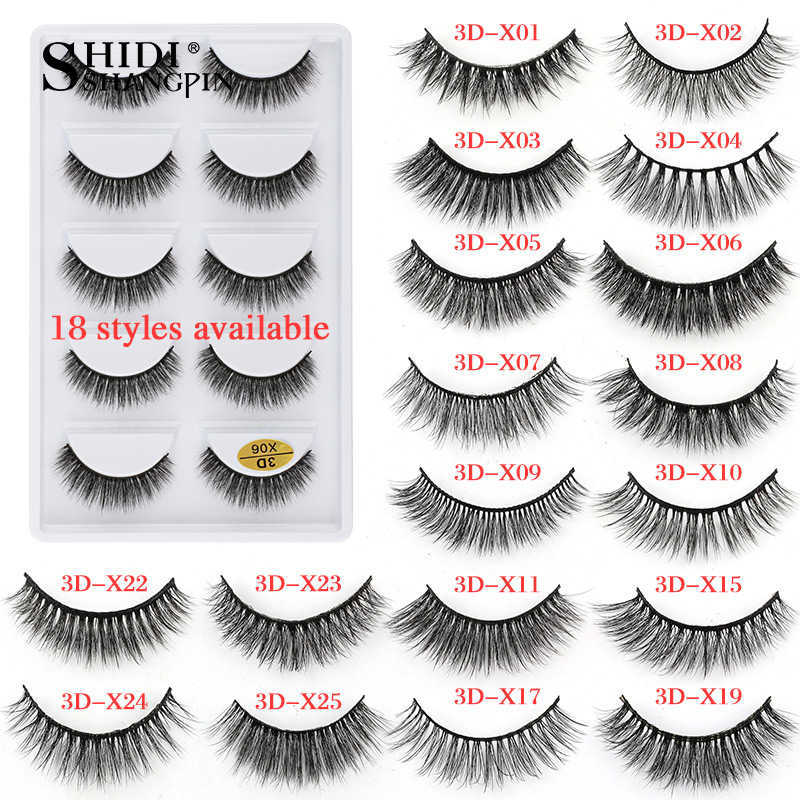 False Eyelashes SHIDISHANGPIN 3/Natural Long False Eyelashes Dramatic Fluffy 3D Mink Lashes Wispy Wholesale Eye Lashes Thick Soft Z0428