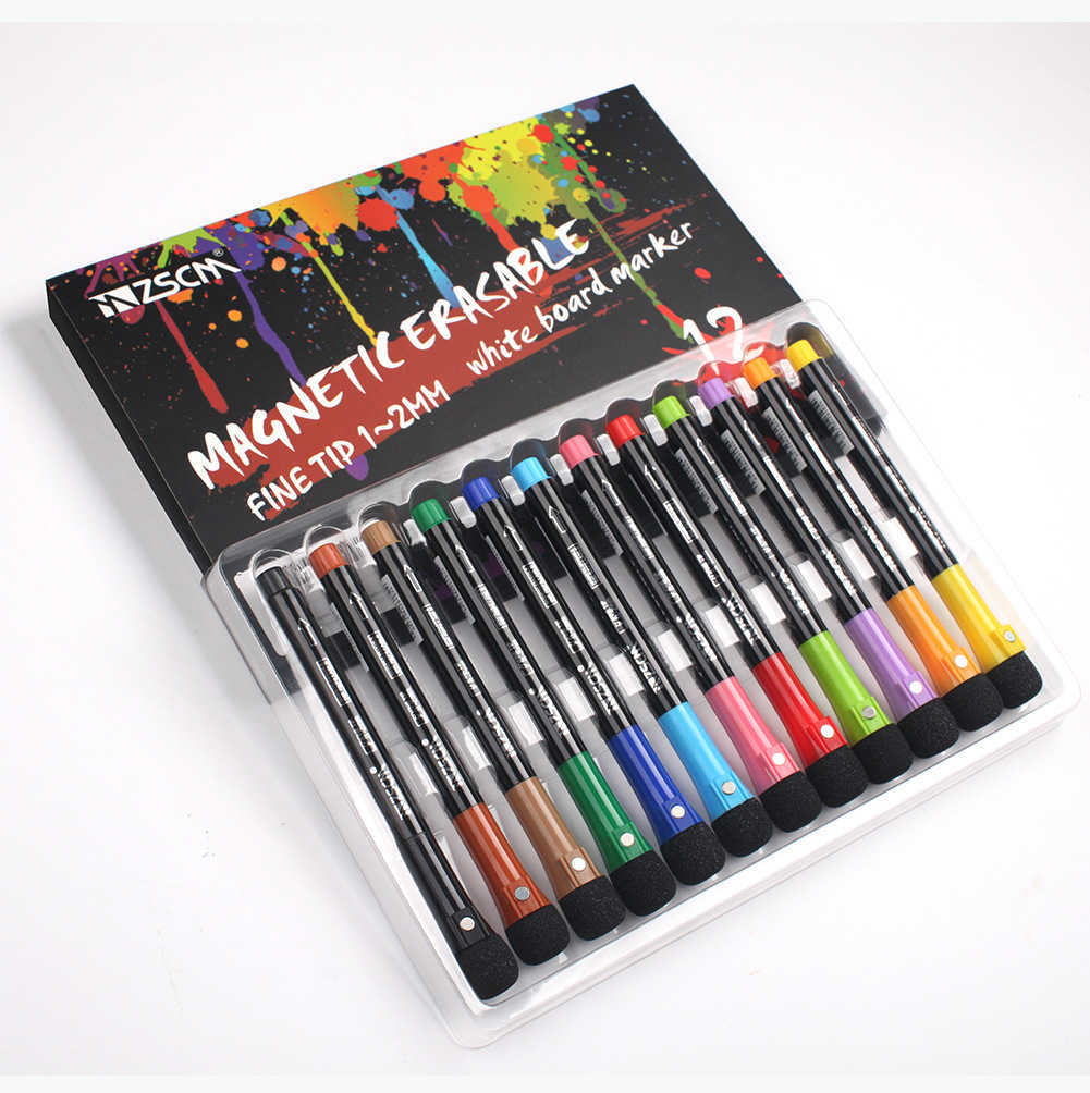 Watercolor Brush s School Classroom Whiteboard Dry White Board Markers Built In Eraser Student Children's Drawing Pen Stationery P230427