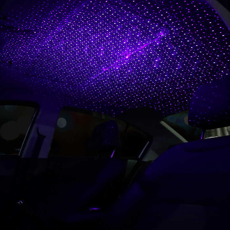 جديد سقف السيارة النجم الخفيف الداخلي LED Starry Laser Atmosphere Ambient Projector USB Auto Decoration Night Decor Decor