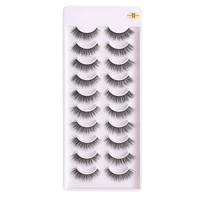 10 par Natural Fluffy Faux Mink Eyelashes Light Weight False Eyelash Crisscross Eye Lash Extensions mjuk återanvändbar bekväm grymhet gratis