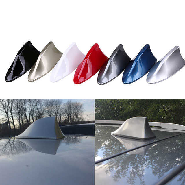 New Car Shark Fin Antenna Car Roof Radio Antenna Cover Tape Base Designed For FM/AM Reception Car Antenna Replacement For Cars Truck