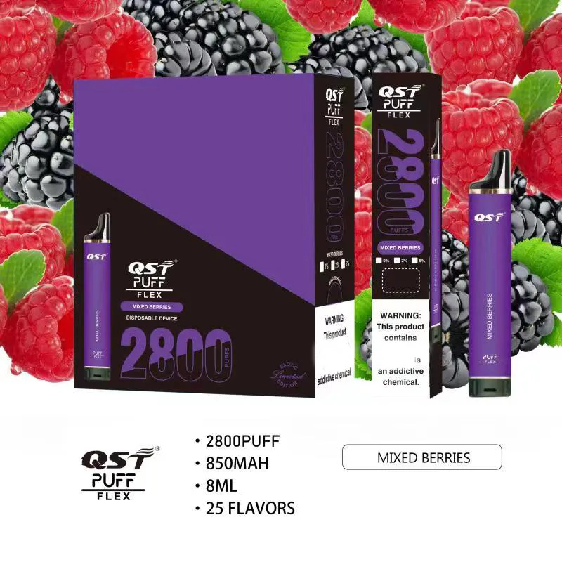 e 담배 오리지널 뱅 vape 오리지널 QST 퍼프 플렉스 2800 오리지널 850mah 8ml 0% 2% 5% vapes 일회용 28 뜨거운 맛