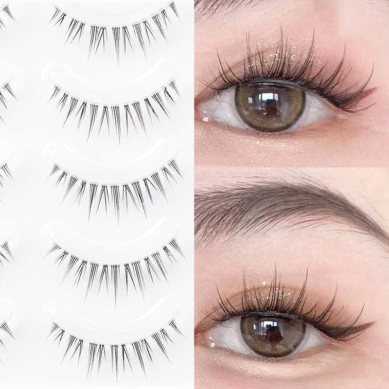 False Eyelashes Anime Eyelash Transparent Stalk Invisible Band Manga Lashes Natural False Eyelashes Makeup Z0428