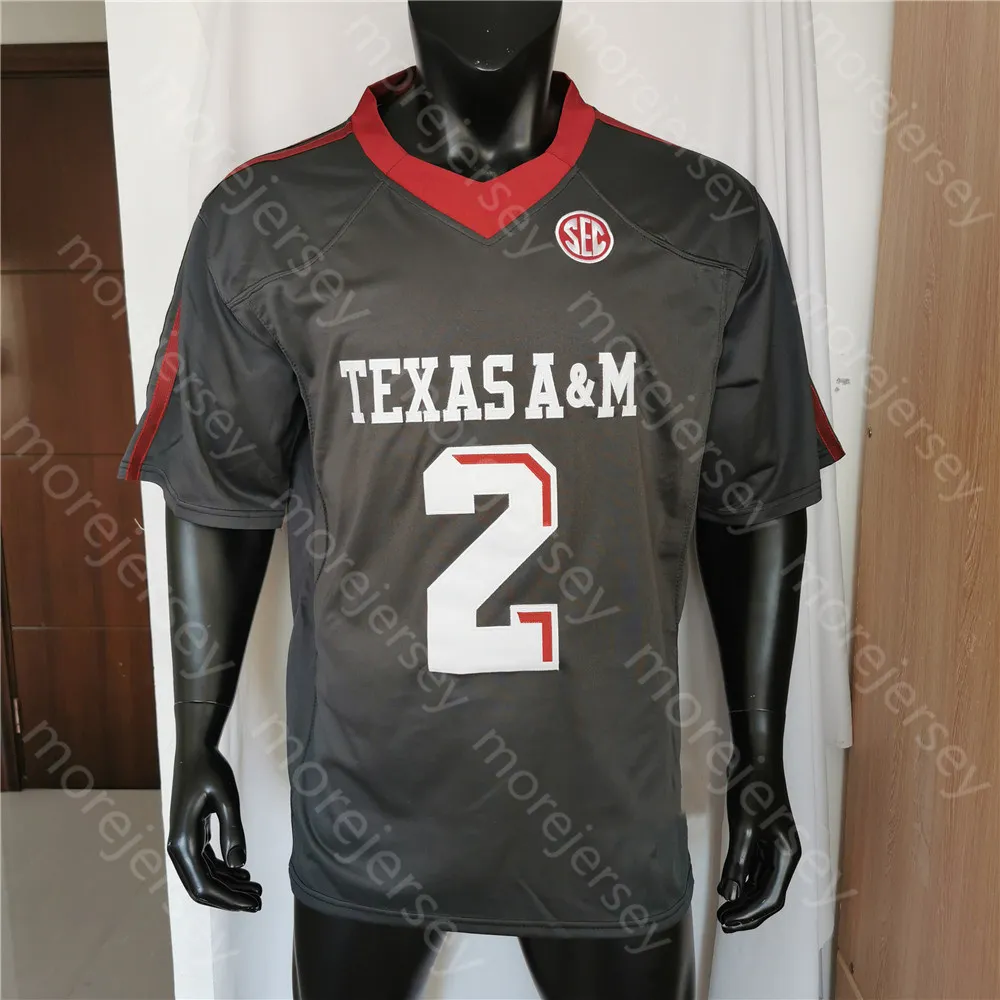 NCAA College Texas A&M Aggies Football Jersey Johnny Manziel Black Size S-3XL All Stitched Embroidery