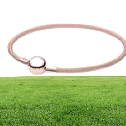 Original 925 Sterling Silver Bangle Rose Gold Chain Basic Ball Clasp Mesh Bracelet Fit Women Bead Charm Fashion Jewelry CX2006233471419