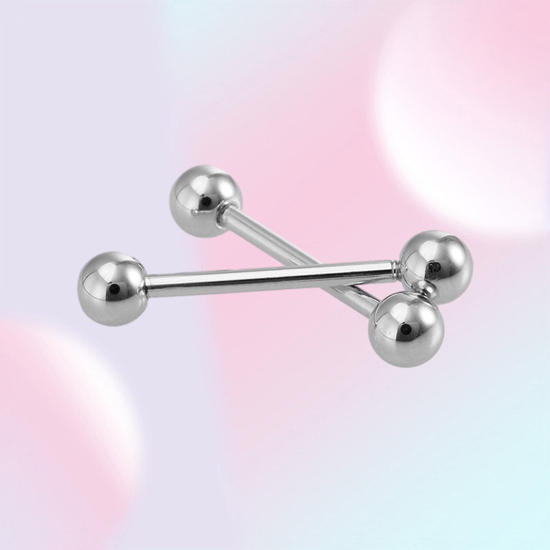 1 st 925 Sterling Silver Round Straight Tongue Barbell For Women 16mm Nipple Rings 14g Hypoallergenic Piercing Fine Jewelry6206826