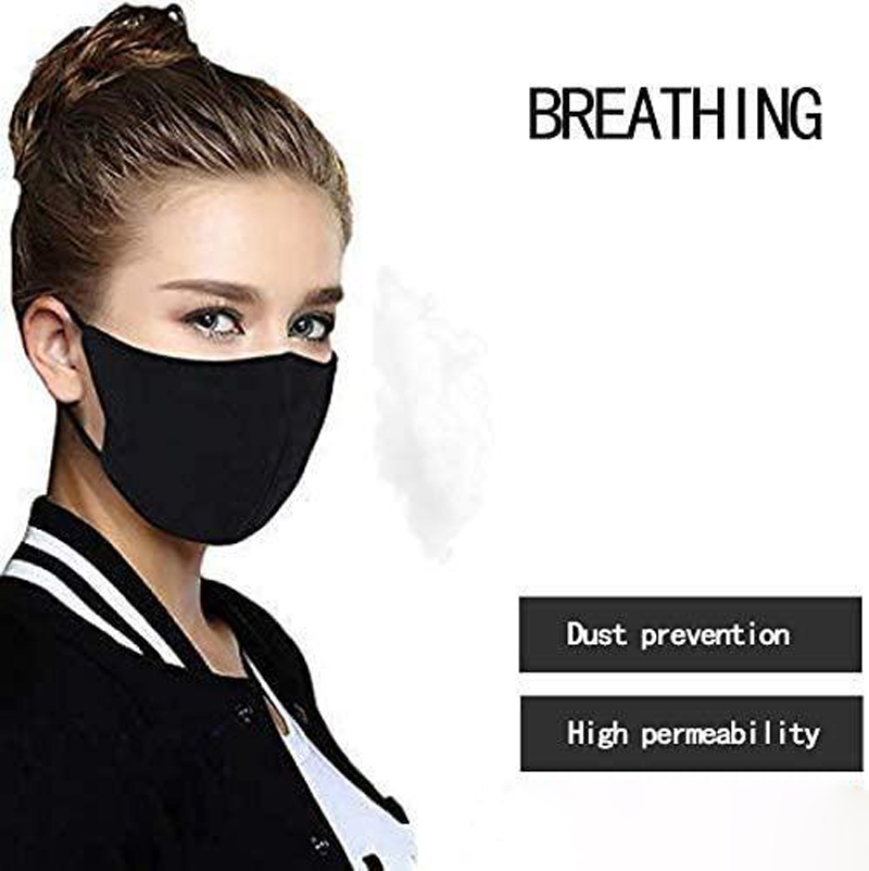 Anti Dust Face Mask Black Cotton Mouth Mask Motorcycle Riding Windproof And Warm Mask 100% Cotton Washable Reusable Cloth Masks