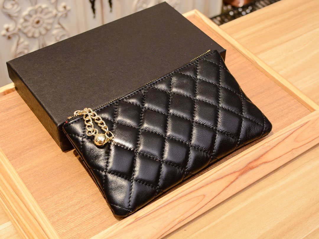 CC Designer Fashion Bag New Women's Luxury Wallet Folding Card Bag Top Designer Passpås Pure Sheepskin Clutch Coin Bag
