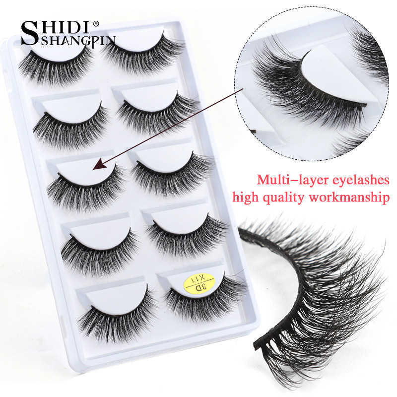 False Eyelashes SHIDISHANGPIN 3/Natural Long False Eyelashes Dramatic Fluffy 3D Mink Lashes Wispy Wholesale Eye Lashes Thick Soft Z0428