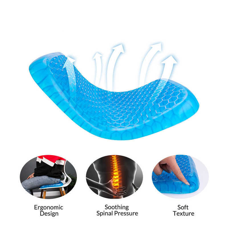 New Elastic Gel Seat Cushion TPE Silicone Cooling Mat Egg Support Non Slip Summer Ice Pad Chair Car Office Seat Cushion