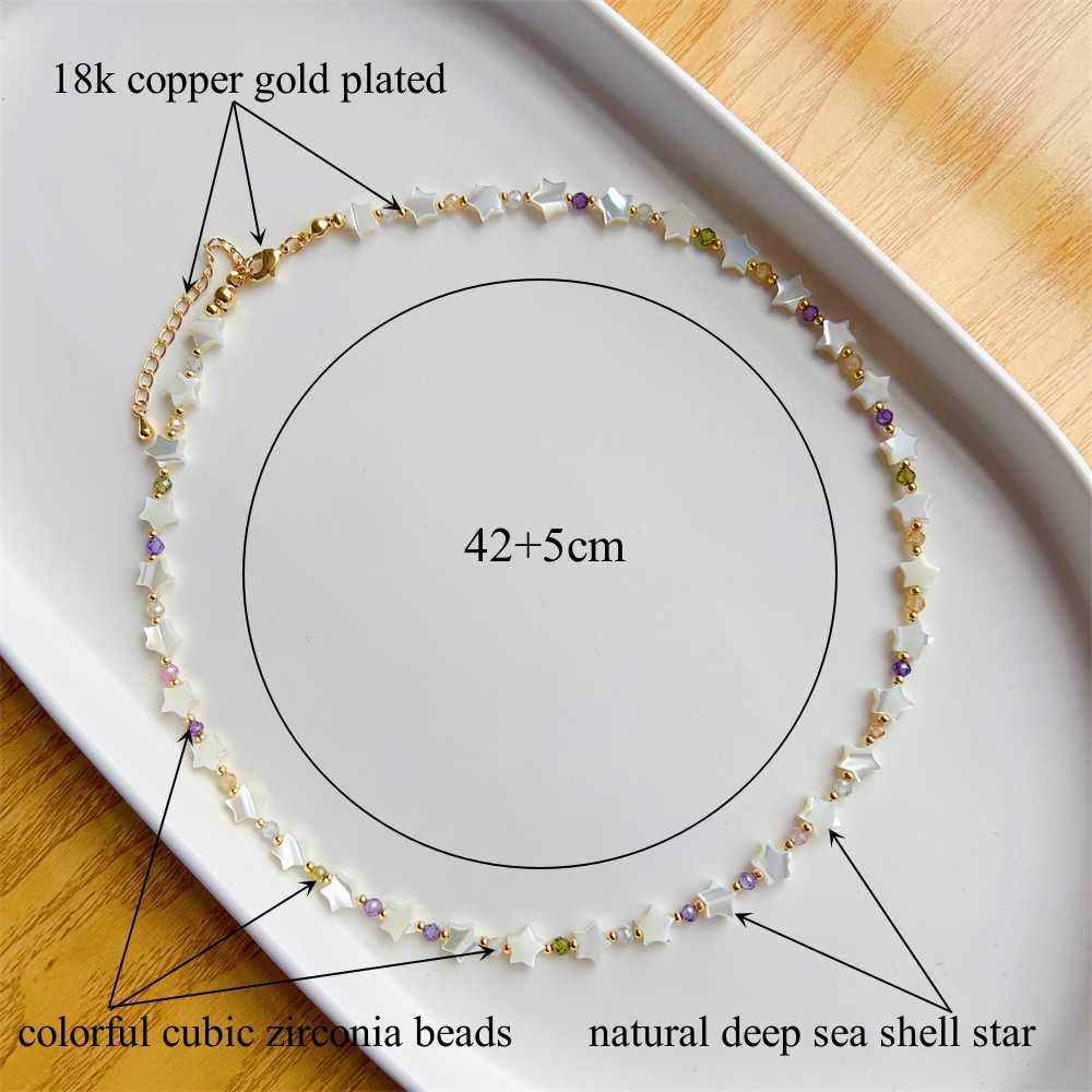 Pendant Necklaces Dome Cameras KKBEAD Natural Deep Sea Shell Star Heart Necklace for Women Jewelry Colorful Zircon Beads Necklaces Choker Y2k Accessories AA230428