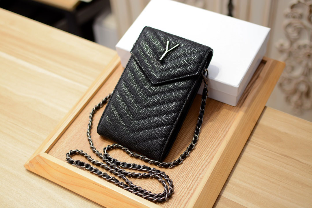 CC New Women's Luxury Cell Phone Bag Designer Fashion Bag Folding Card Bag Clutch Coin Bag Top Designer Passport Bag Pure Leather Bag