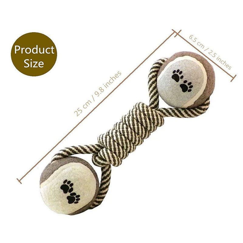 Pets Chew Toy Cotton Rope Tennis Dumbbell Rubbertoy Ball Medium Large Dog Interactive Training Molar Teeth Cleaning Pet Supplies