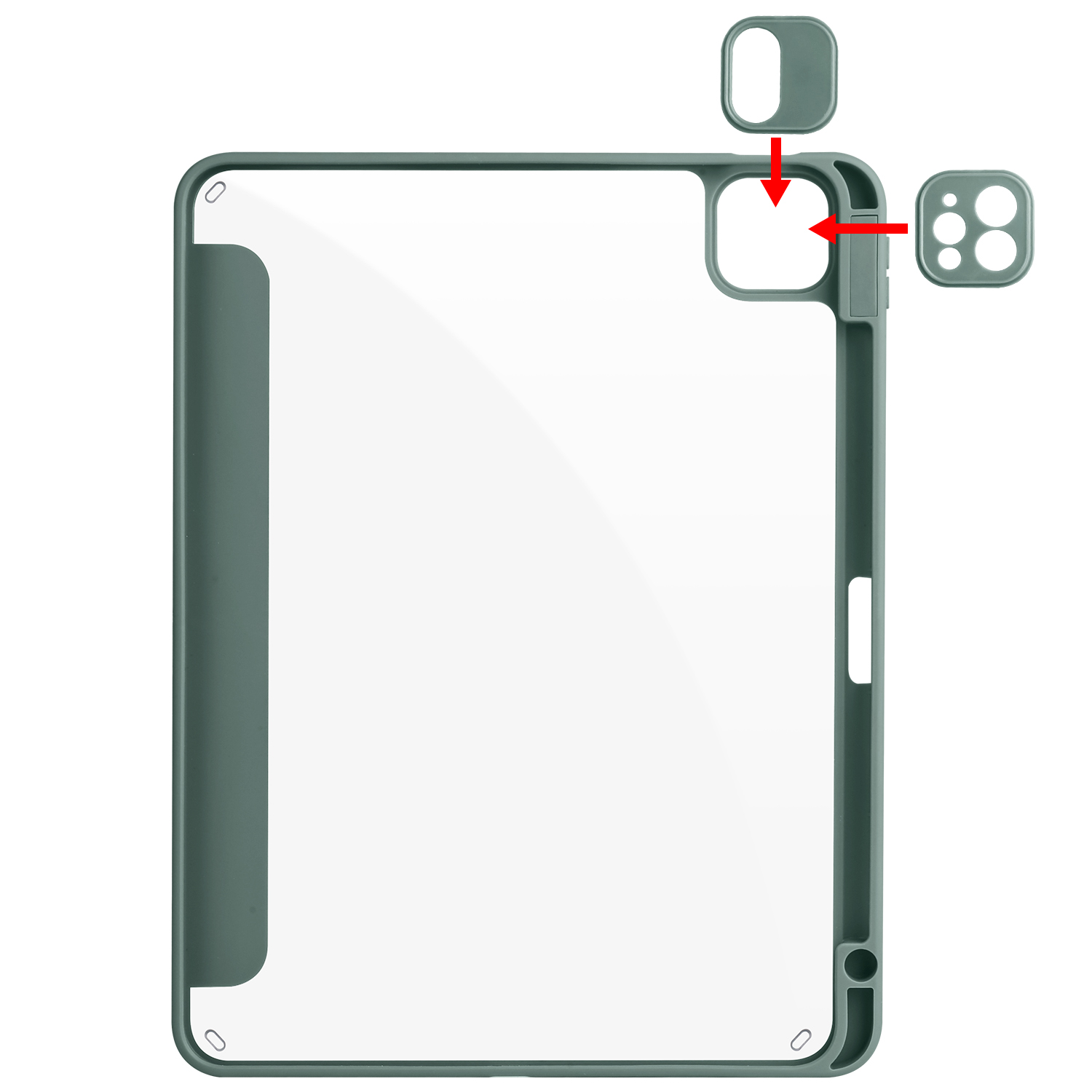 Acrylic Stand Case with Pen Slot for iPad 10 9 8 7 Air 1 2 4 5 Mini 6 10.9 11 10.2 11 12.9inch Trifold Cover