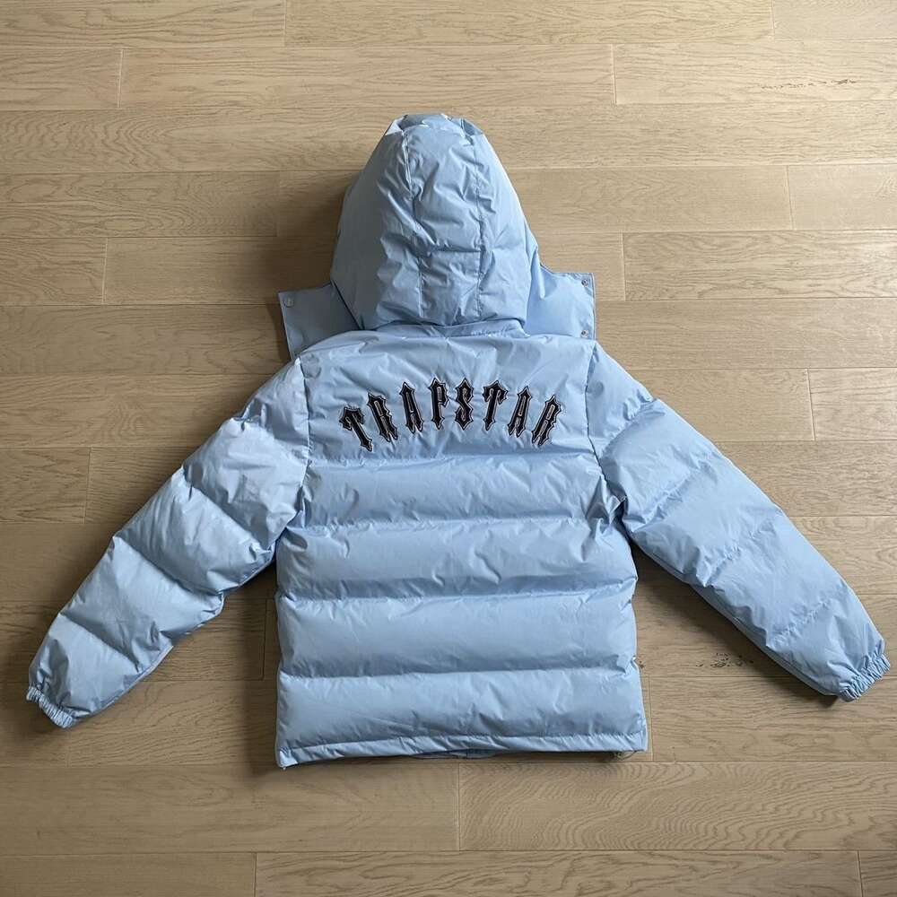 2023 Trapstar Daunenjacke Herren Ice Lake Blue Color Hat Abnehmbarer Bohrer Uk American Style 688ss