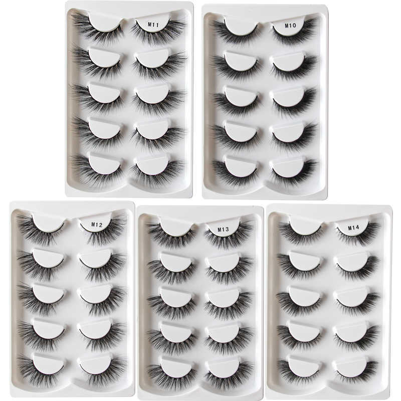 False Eyelashes SHIDISHANGPIN Cat Eyelashes 3/3D Faux Mink Fox Eyelash Winged Fluffy Fake Lashes Soft Natural Long Full Strip Lash Makeup Z0428