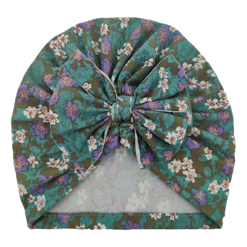 Neue Baby Hut Neugeborenen Kinder Warme Fetal Hut Floral Gedruckt Bowknot Baby Turban Hut Caps Kinder Kopfbedeckungen Haar Zubehör