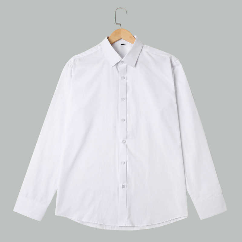 Chemises habillées pour hommes Chemise blanche à manches longues pour hommes Lâche Casual Respirant Col carré Affaires commerciales Tops Homme Oversize Chemise de couleur unie Été P230427