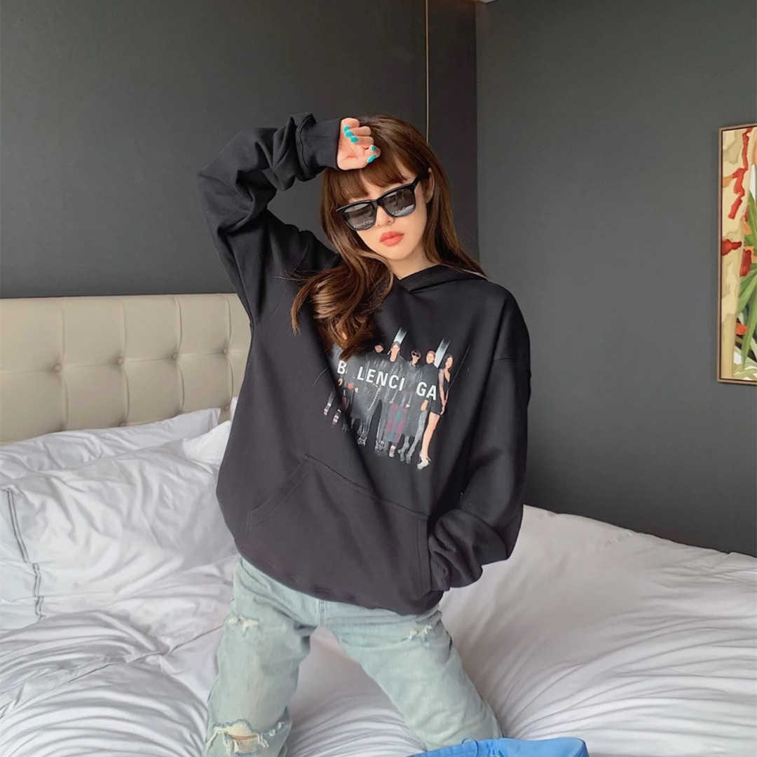 Designer nouveau t-shirt femme Shirt High Edition Early Spring Family Like Band Print Hooded
