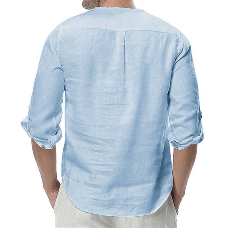 Chemises habillées pour hommes SIPERLARI Chemises à manches longues pour hommes Coton Lin Décontracté Respirant Chemise confortable Style de la mode Solide Chemises pour hommes en vrac P230427