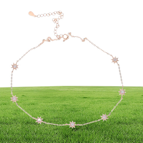 Garantie 925 bijoux en argent sterling de haute qualité mignon soleil charme lien chaîne tour de cou clavicule femmes élégance collier Valantine5868665