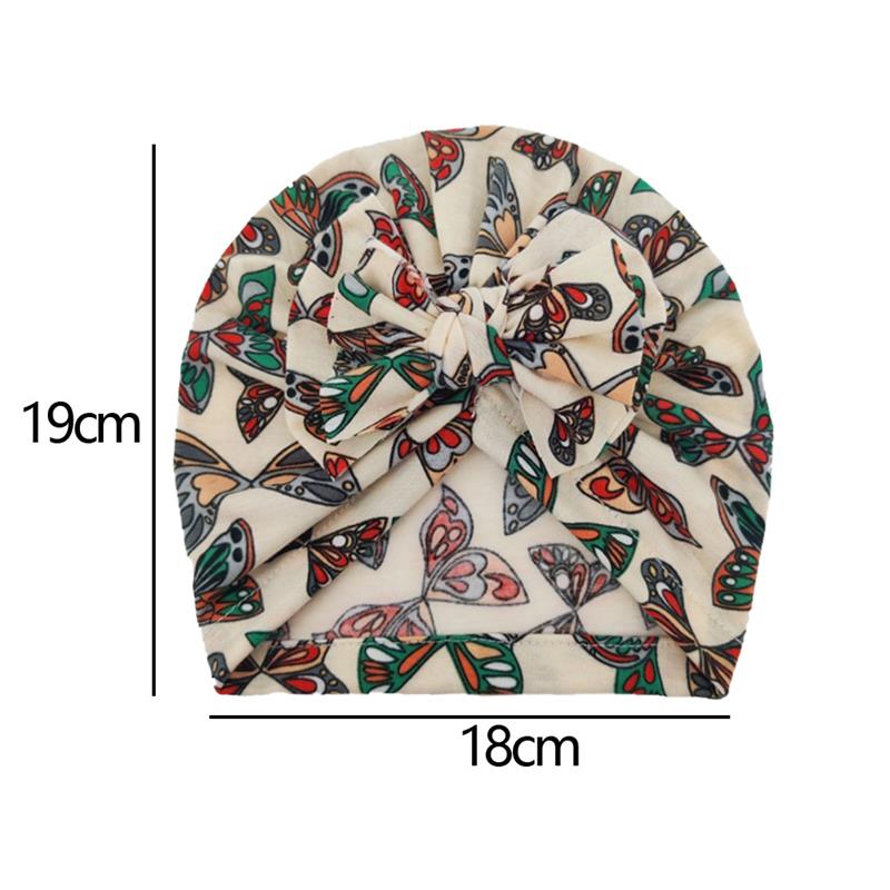 Neue Baby Hut Neugeborenen Kinder Warme Fetal Hut Floral Gedruckt Bowknot Baby Turban Hut Caps Kinder Kopfbedeckungen Haar Zubehör