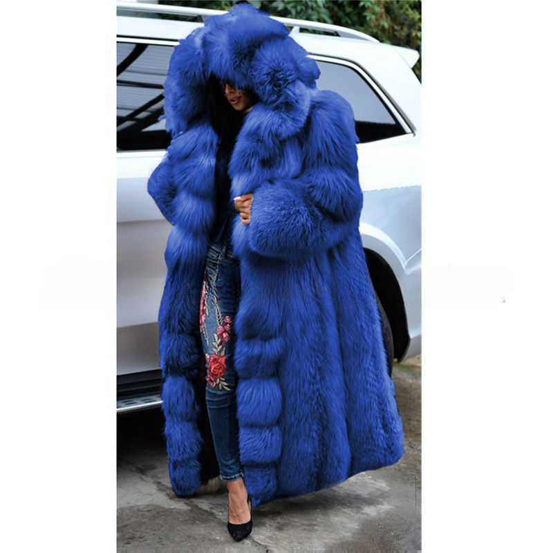 Women's Winter Plus Size Parka Overcoat Long Sleeve Faux Fur Coat Jacket with Big Hooded
