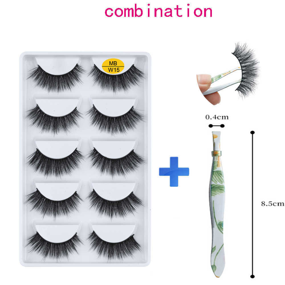 falseまつげmb 5ペアフェイク3d 100％ミンクまつげ厚い柔らかいボリュームfalse lashes natural faux cil