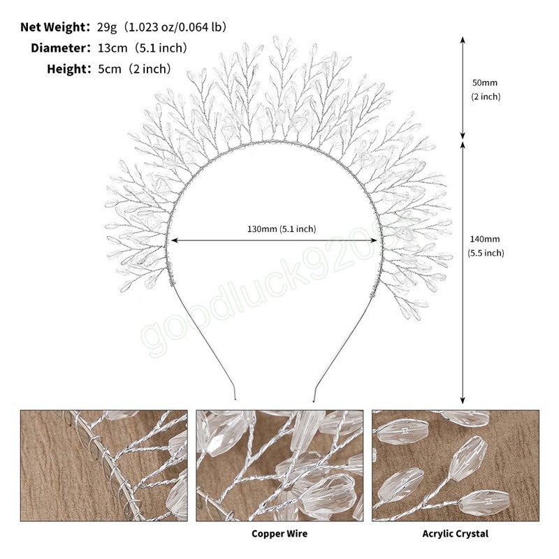 花嫁ウェディングヘアバンドラインストーン人格ヘアフープ女性ビーズクイーンティアラス手作りシルバーレッドカラーヘアジュエリー