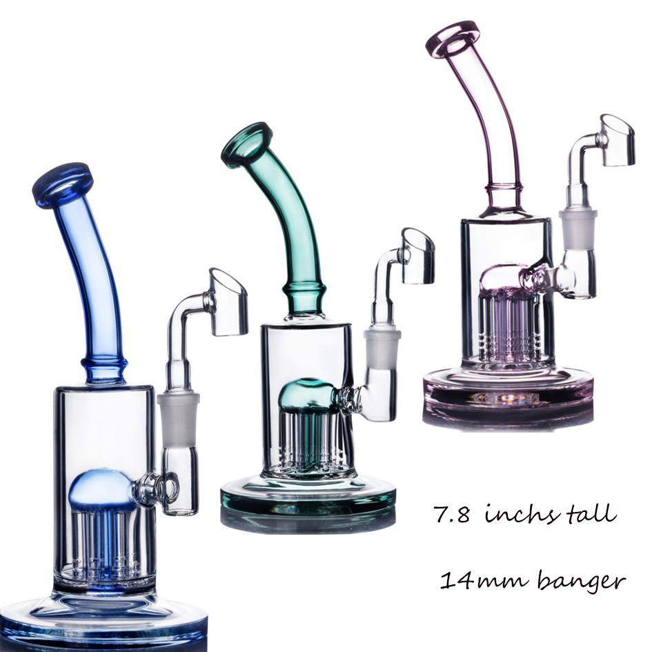 8.4 inchs recycler Dab Bong hookahs glass water bongs smoke pipes unique Dab Oil cigarette Function with 14mm bowl