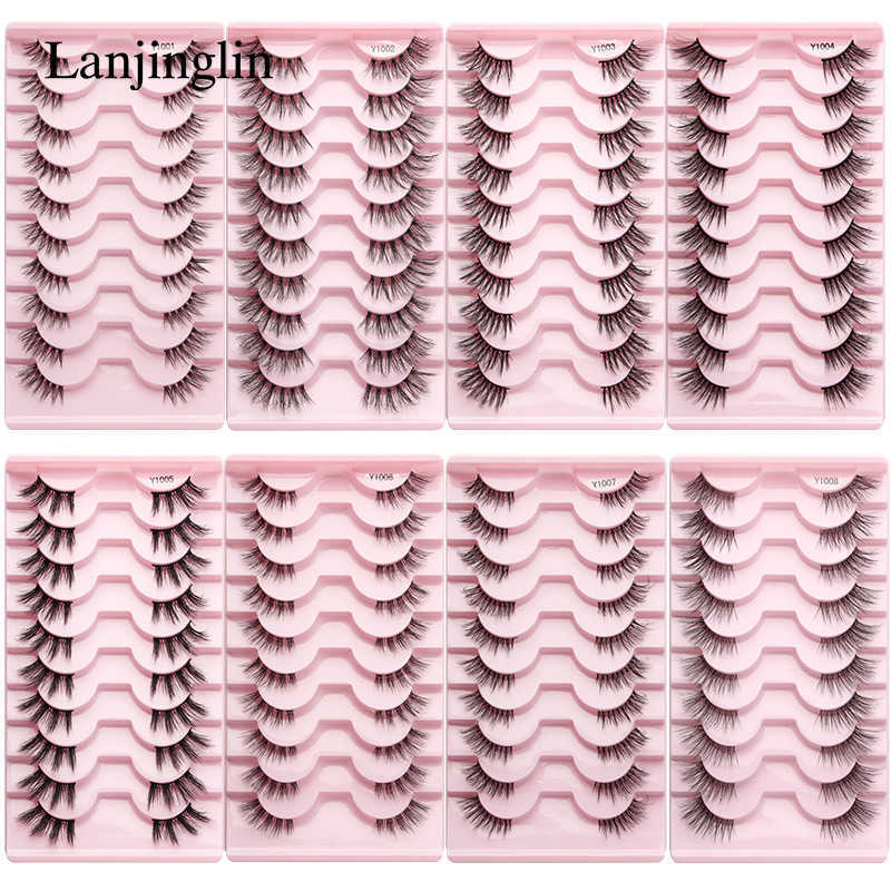 False Eyelashes Faux Cils 5/New Half Lashes Cat Eye Handmade Soft Fluffy Mink False Eyelashes Makeup Extension Half Lashes maquillage Z0428