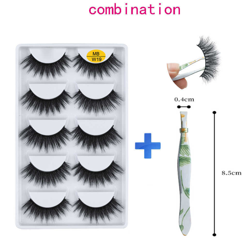 falseまつげmb 5ペアフェイク3d 100％ミンクまつげ厚い柔らかいボリュームfalse lashes natural faux cil