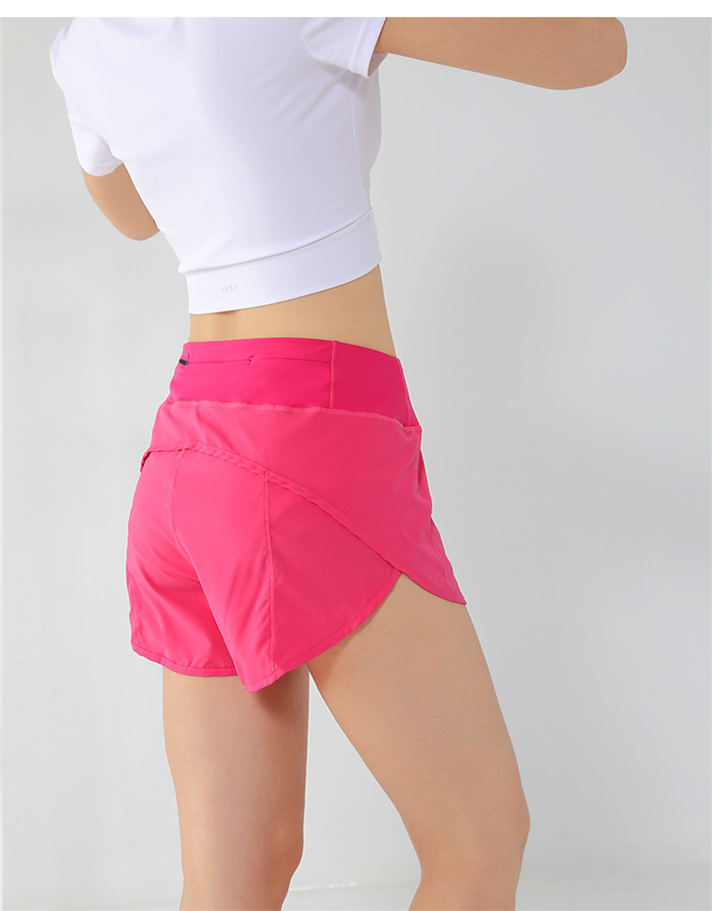 LL-88263 Roupas femininas de ioga, shorts de cintura alta, calças curtas para exercícios, roupas fitness, meninas, academia, calças elásticas para adultos, roupas esportivas, cordão