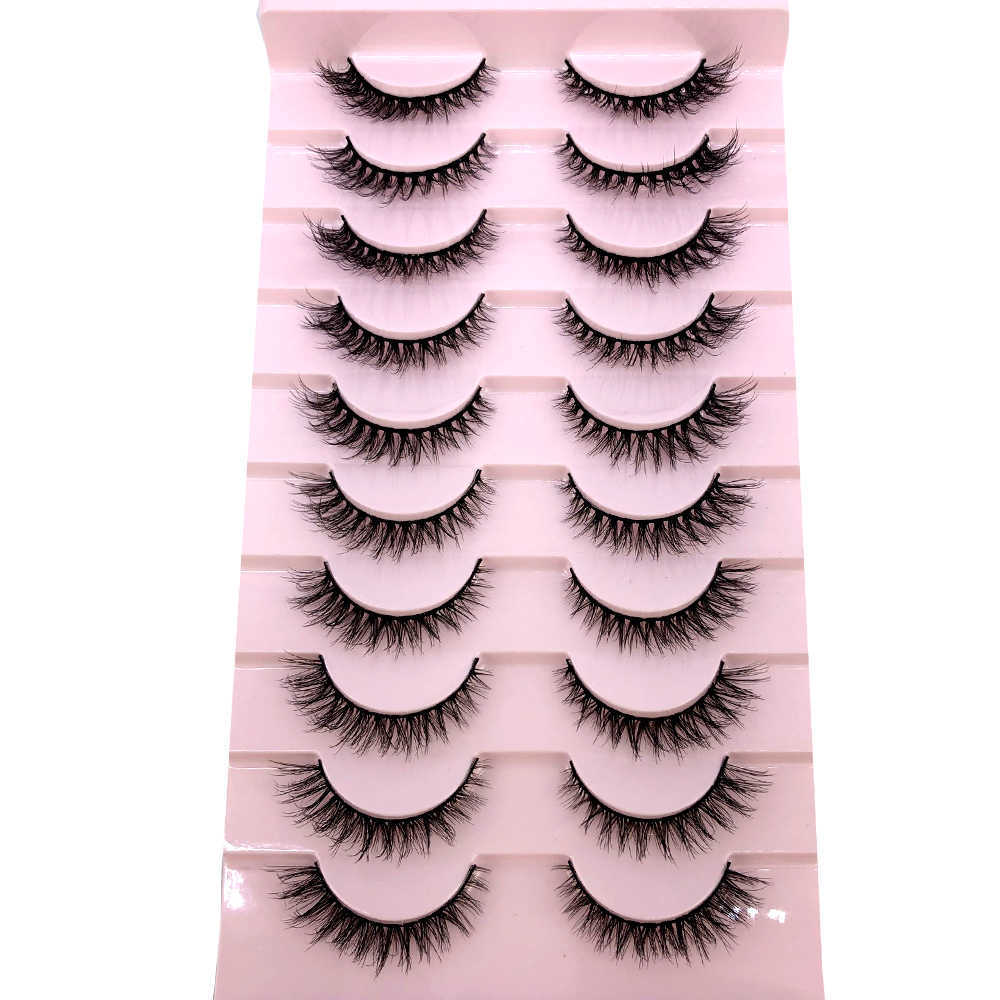 False Eyelashes Nouveau es 3D Faux vison cheveux Faux cils naturel désordre cils entrecroisé vaporeux moelleux cils Extension outils de maquillage des yeux Z0428