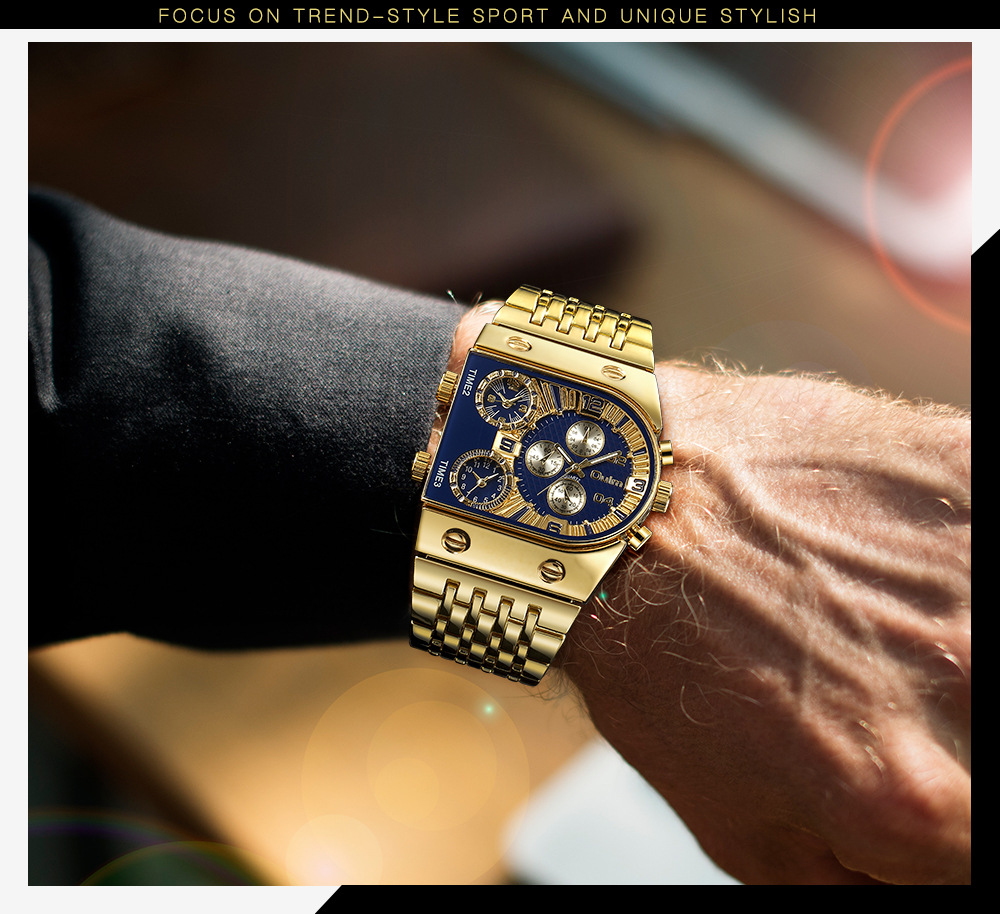 Relógios masculinos de lazer da moda Banda de aço de 47 mm GLOW Sport Sport Men's Wristwatch Quartz assistir ouro Melhor Dhgate Watches Montre de Luxe