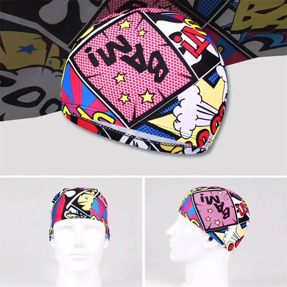 Ny Elastic Nylon Turban Swimming Cap Men Kvinnor Blommor Tryckt Långt hår CAP Sport Swim Pool Bathing Hat Sports tillbehör