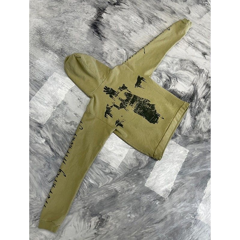 VERTABRAE Sudadera con capucha de oración verde militar Sudadera con capucha de oración del Espíritu Santo para hombres y mujeres Hip Hop Otoño Invierno Oversize High Street Unisex Streetwear Sudadera con capucha SMLXL