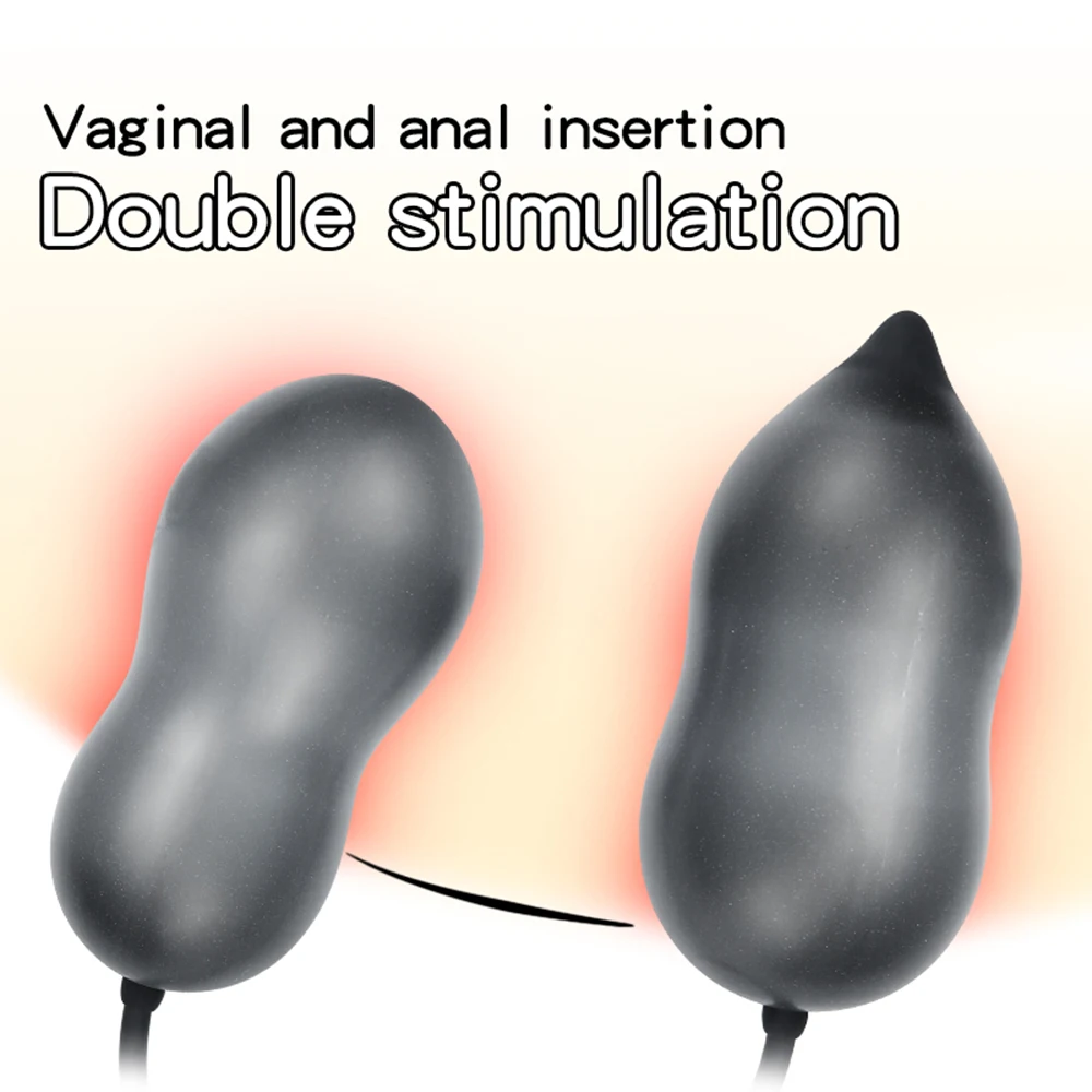 Gode gonflable Plug Anal extensible godemichet Anal masseur en Silicone jouets sexuels pour femmes hommes arrière-cour Double tête Anal produits pour adultes