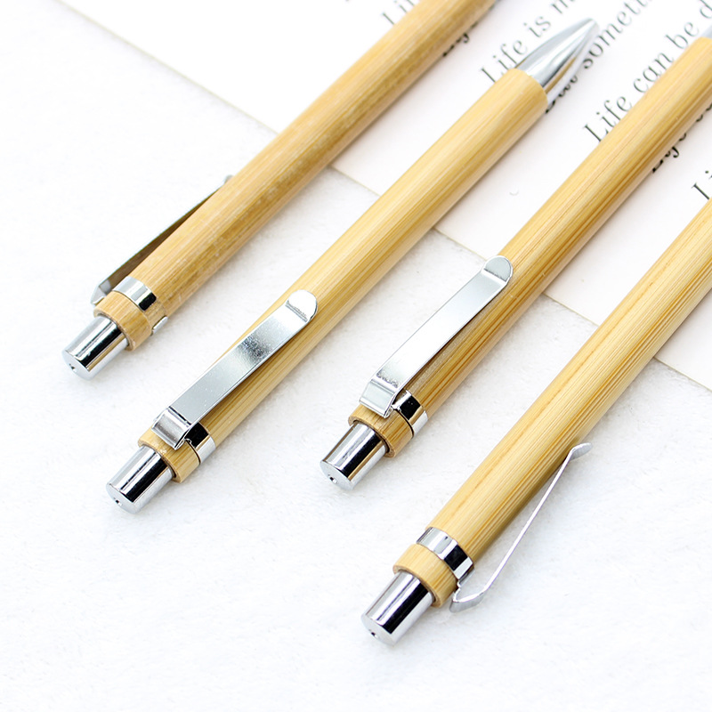 Bambu Wood Ballpoint Pen 1.0mm Tip Black Ink Business Signature Ball Pen Office School Wrling Stationery DH8759