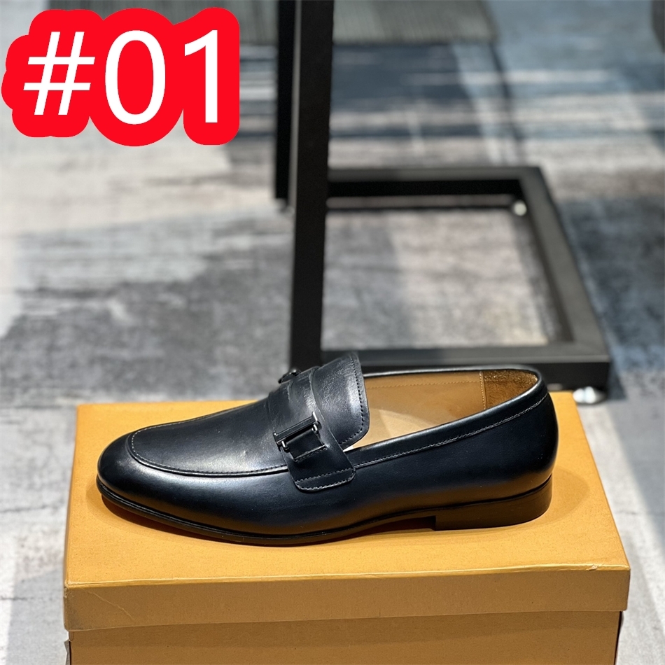 10 Model Men's Wygodne modne luksusowe luksusowe buty z prawdziwą skórzanymi butami codzienne mokasyny biznesowe buty formalne poślizg na designerskich mężczyznach sukienka buty obuwie