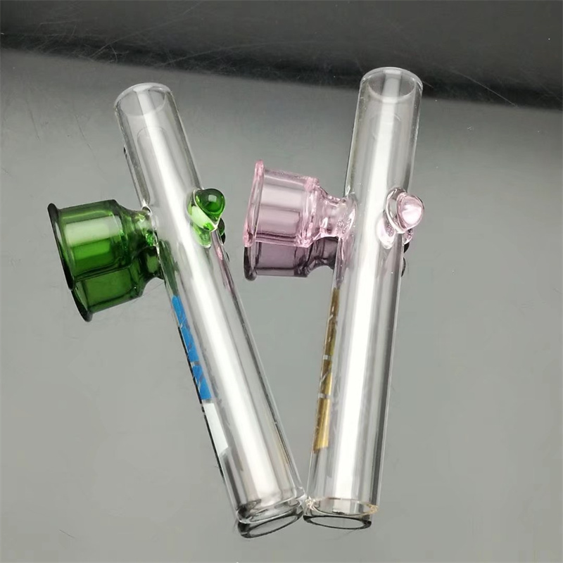 Pipes à fumer Europe et Amérique Narguilés en verre multi-spirales colorés Bongs Pipe étiquetée à tête de corne