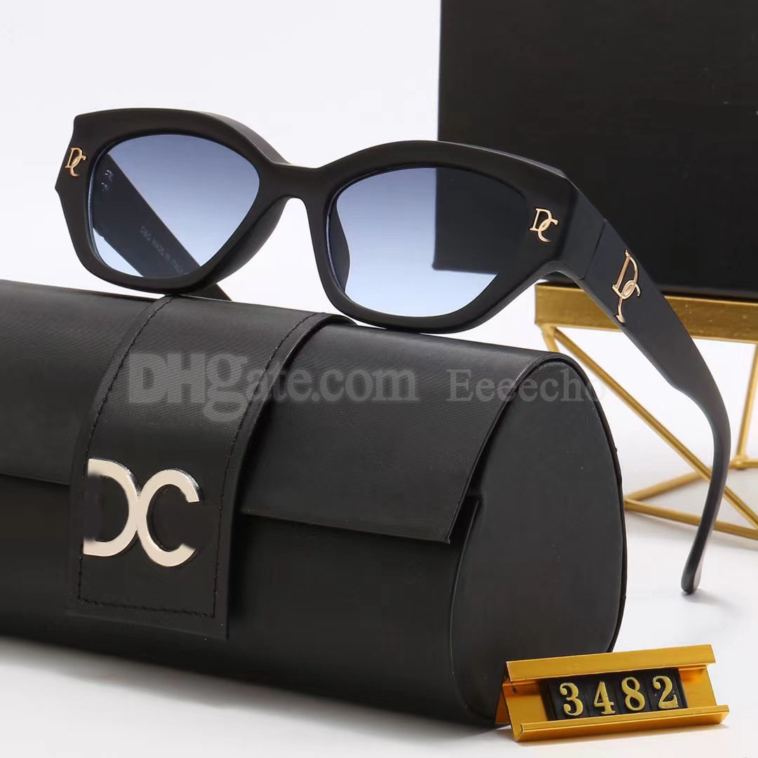 2023 Brand design Sunglasses women men designer Good Quality Fashion metal Oversized Cat's eye frame sun glasses vintage female male UV400